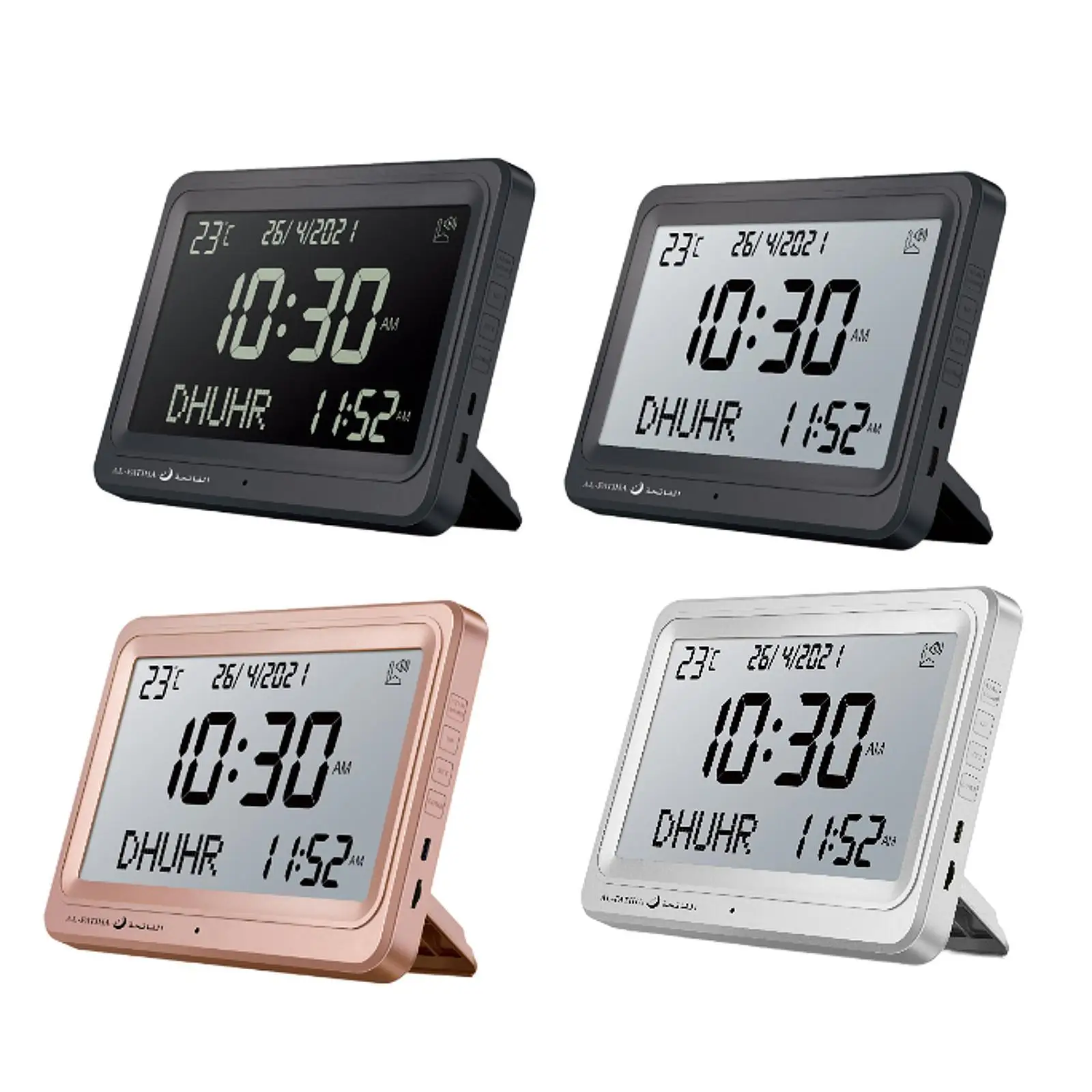 Muslim Prayer Clock Gift Month Date Year Display Decor Azan Alarm Clock Islamic for Living Room Desk Office Dining Room Bedroom