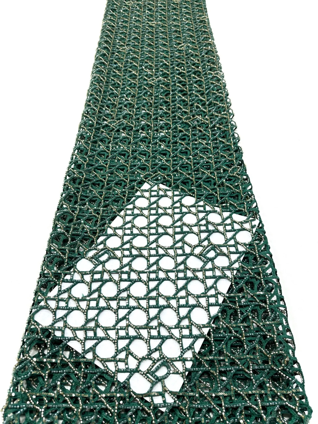 

French Party Dress African Beaded Tulle Lace Fabric High-Quality Nigerian Sequin Mesh Lace Fabric Wedding Material Sewing 5Yards