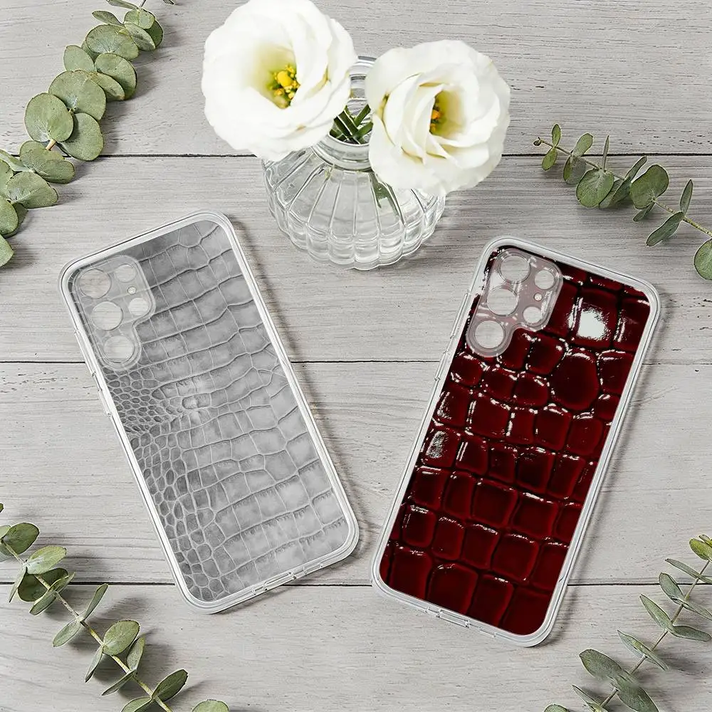 

Crocodile Skin Phone Case For Samsung S26, S25,S24,S21,S22,S23,S30,Ultra,Plus,5G,Transparent Cover