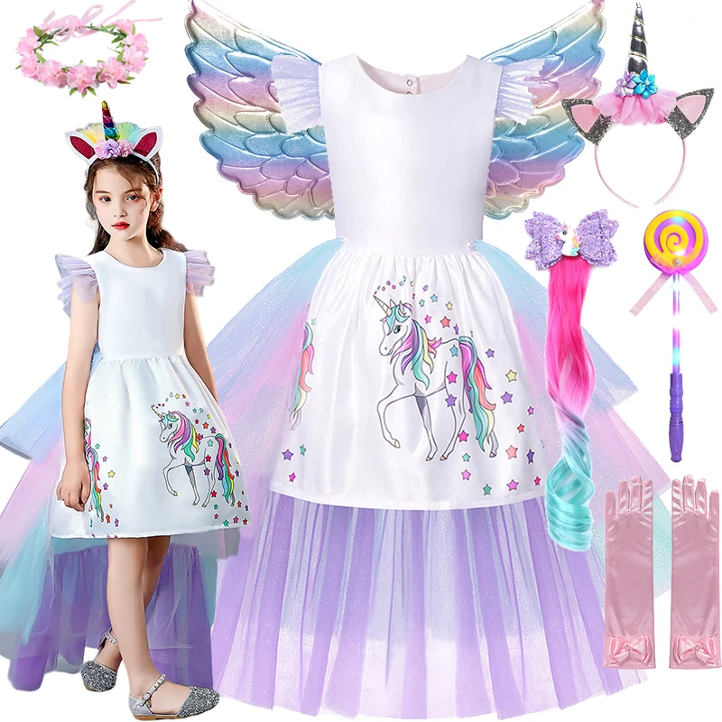 

Unicorn Princess Dress Baby Girls Party Princess Costume Children Unicorn Cosplay Clothes Birthday Carnival Purim Party Clothing