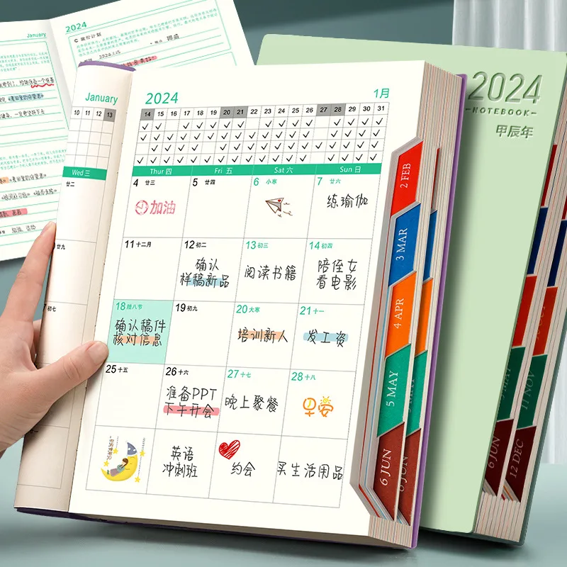 2024 Schedule, Business Work Notebook, Efficiency Manual, Self Discipline Check in Daily Plan, Wholesale Customization