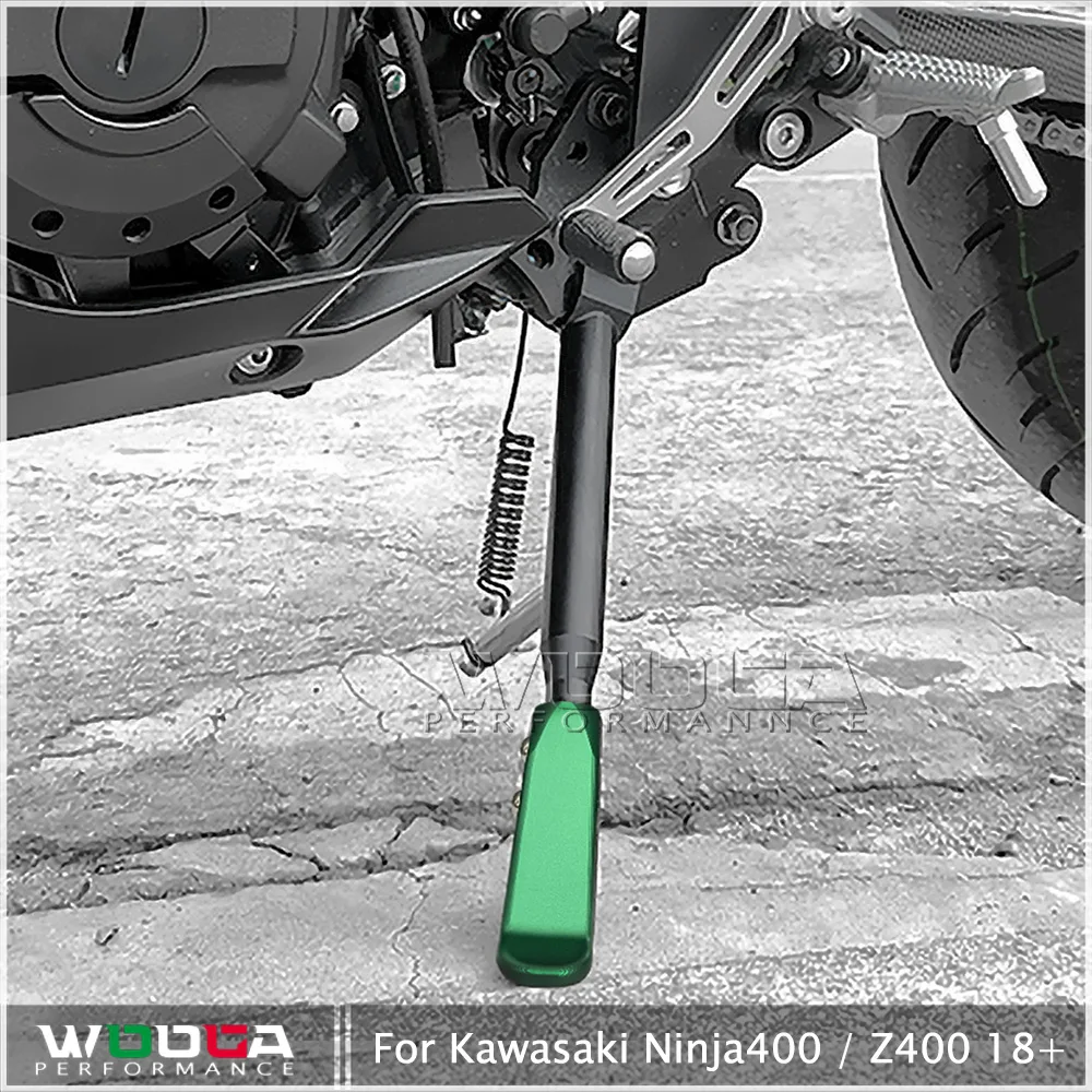 Adjustable Kickstand For Kawasaki 2018-2022 Ninja400 Z400 Side Stand Sikestand Parking Bracket Ninja 400 Z400 2019 2020 2021