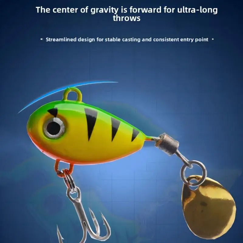 All Water Column Search VIB Fishing Bait 360° Flash Spinner Blade Fast Sinking Vibration Lure For Predator Fish