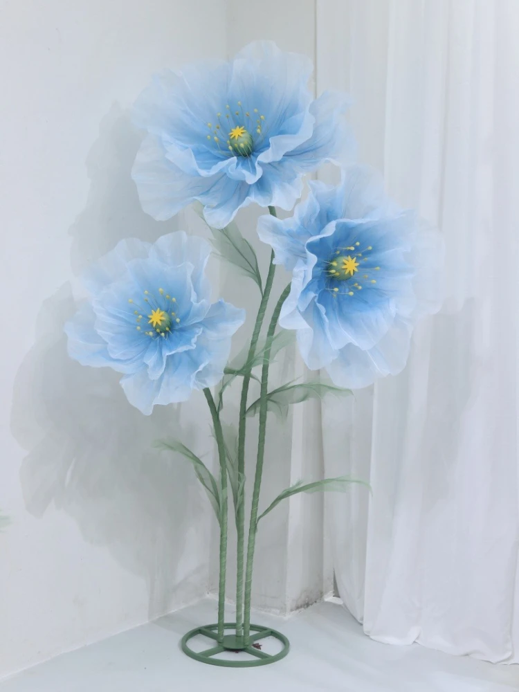 180 cm Zijden Klaproos Kunstbloemen Bruiloft Decoratie Bruiloft Weg Lood Bloem Etalage Party Garden Home Decoratie - afbeelding 2