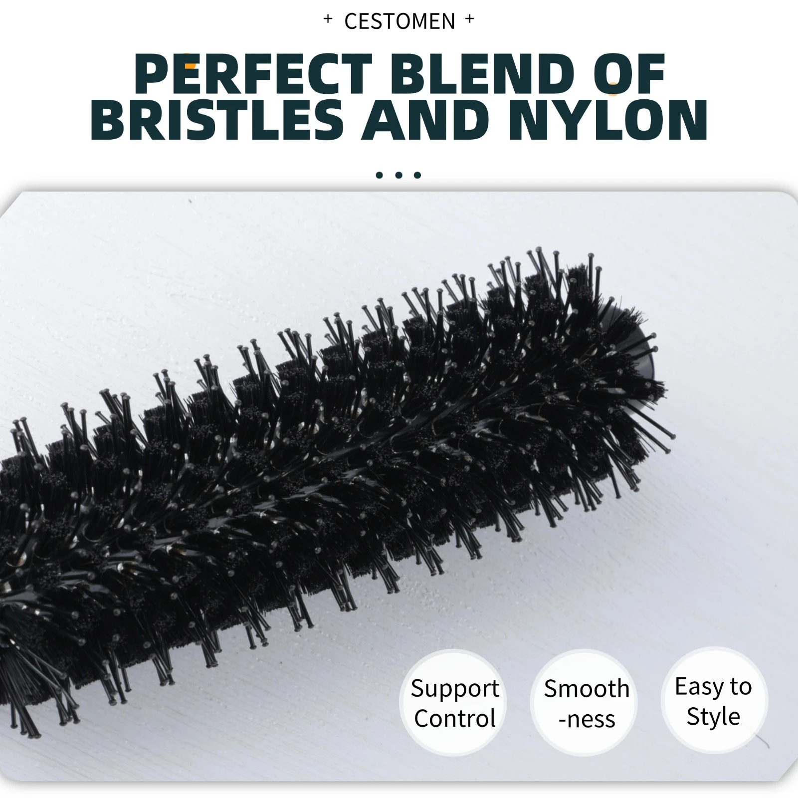 Nuevo 3 estilos, mango de madera negro, cepillo redondo, cerdas, peine de pelo liso, tubo de aluminio para mujer, cepillo rizador de pelo, herramientas de peluquería