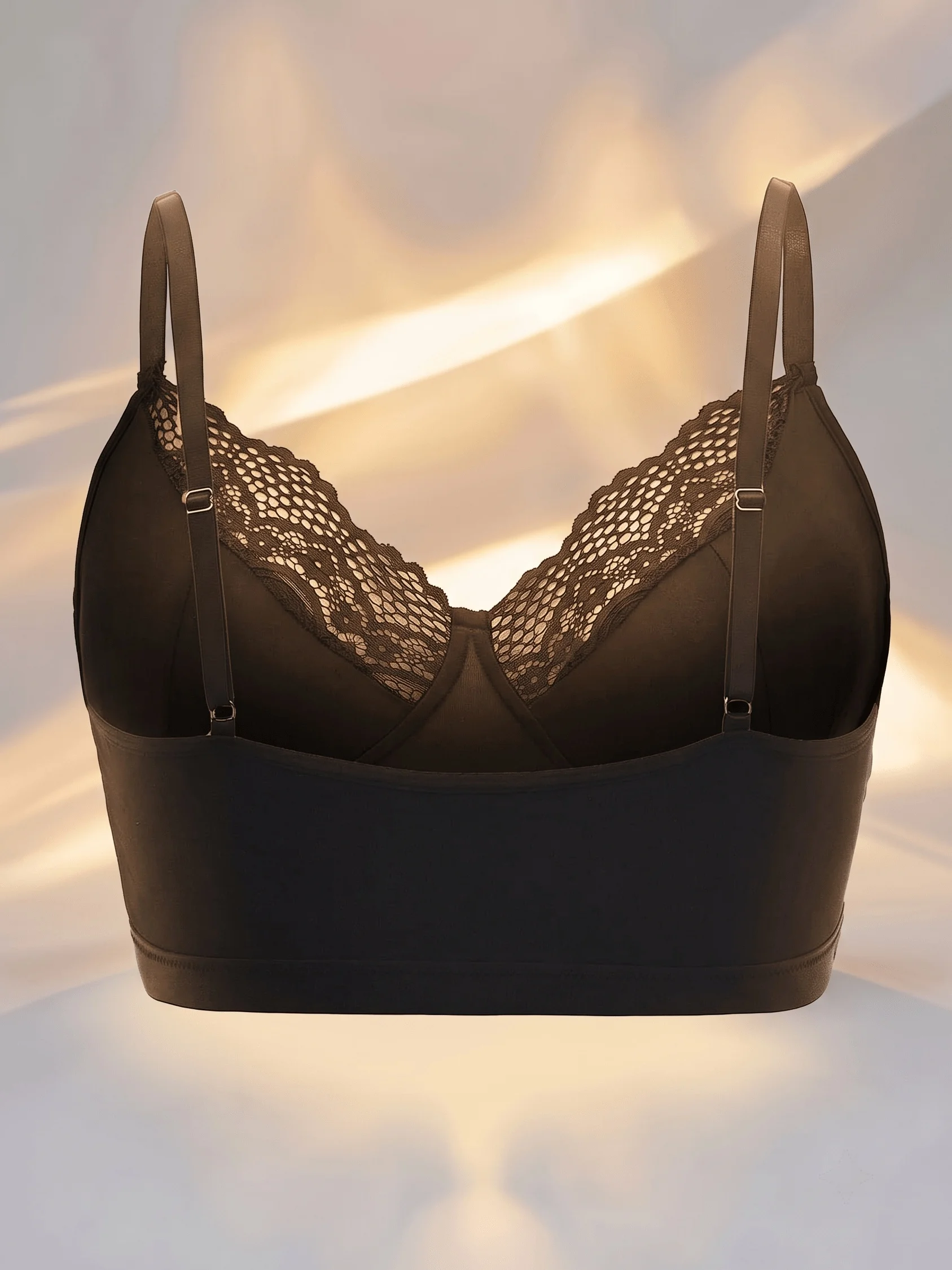 Plus Size Women Sexy Lace Longline Bra Wireless Unpadded Comfortable Breathable Soft Daily Home Wear