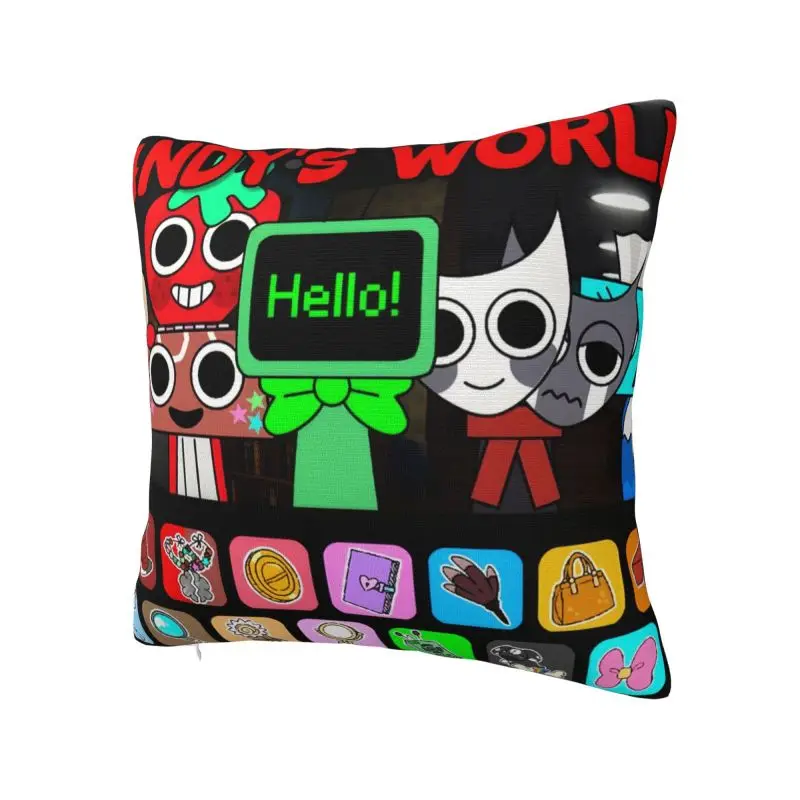 SPRUNKI'S Incredibox Music Video Game Square Pillow Cover Decoration Cushion Cover Throw Pillow for Car Double-sided Printing