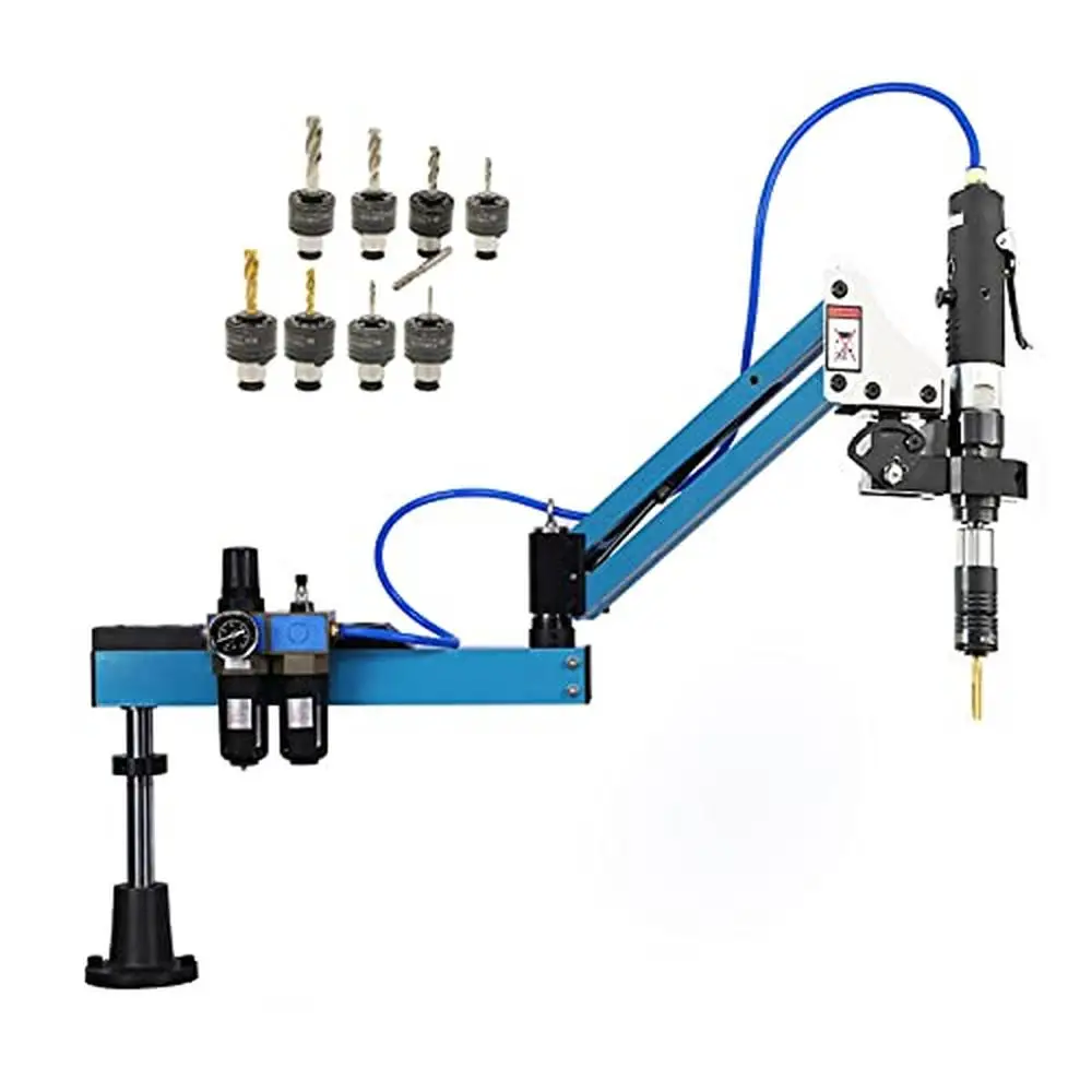 Pneumatic Tapping Machine 360° Multi-directions Universal Arm Drilling Threading M3-M12 Tap Aluminum Alloy Strong Motor High