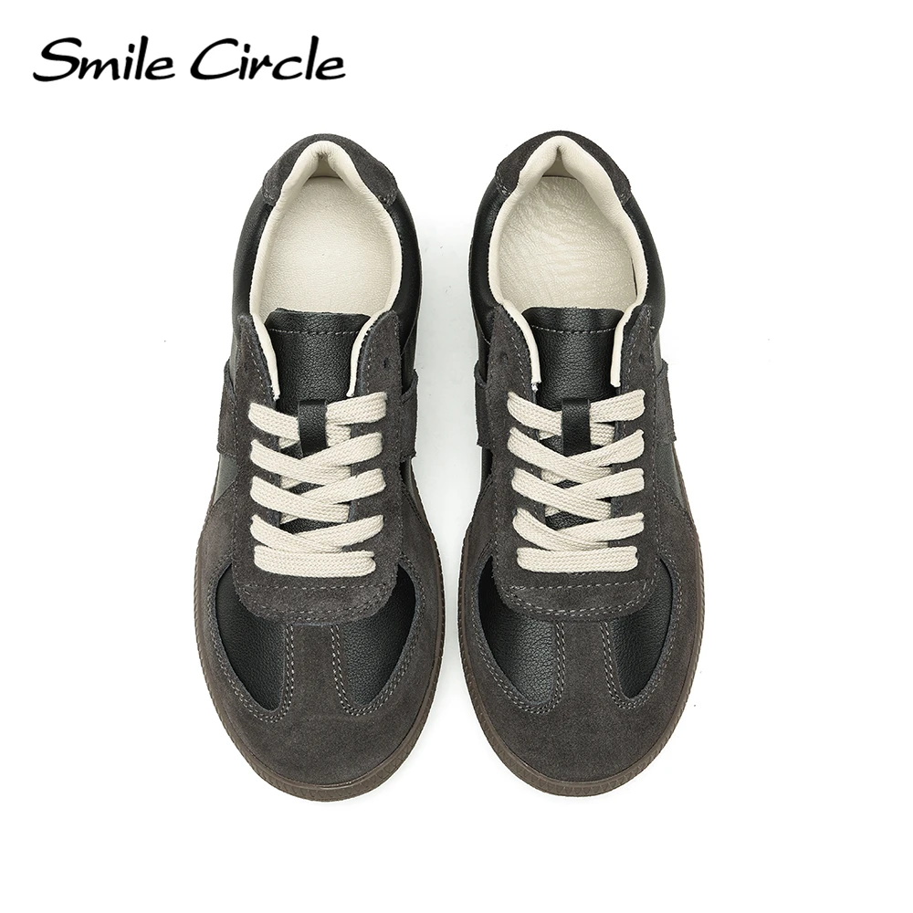 Smile Circle Margiela MM6 Replica Sneakers Women/Men Shoes Genuine Leather Lace up Trainers Ladies Flat Shoes For Men