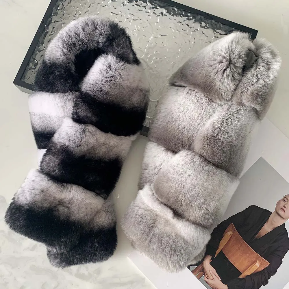 

Женский шарф из натурального меха кролика рекс, утолщенный теплый осенне-зимний аксессуар из натурального меха