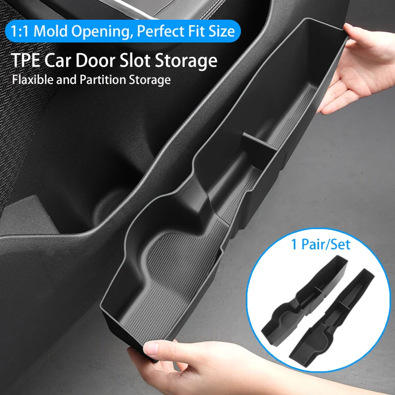 TPE Car Door Storage Box For BMW X1 U11 2023 2024 Front Door Slot Organizer Tray Armrest Center Console Storage Box Accessories