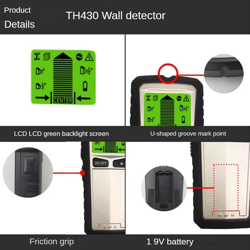 FULL-Wall Scanner 3 In 1 Electronic Stud Sensor Wall Wood Detector Beam Detector Stud Detector With HD LCD Display Wood Metal