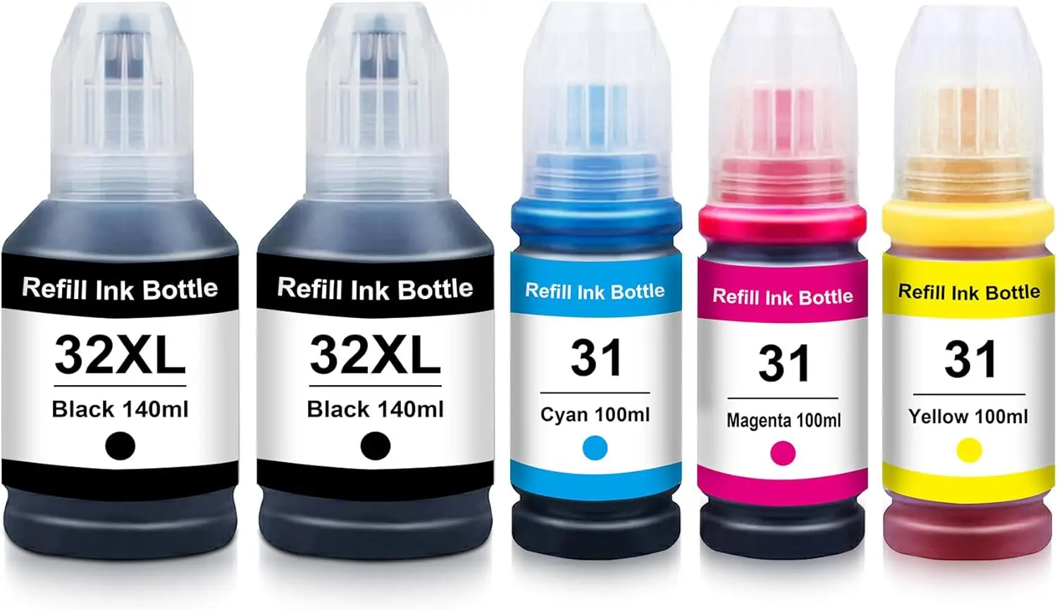 31XL 32XL Ink Bottle Replacement Compatible with HP Smart Tank 7301 7602 7001 6001 5101 HP Smart Tank Plus 551 555 651 Printer