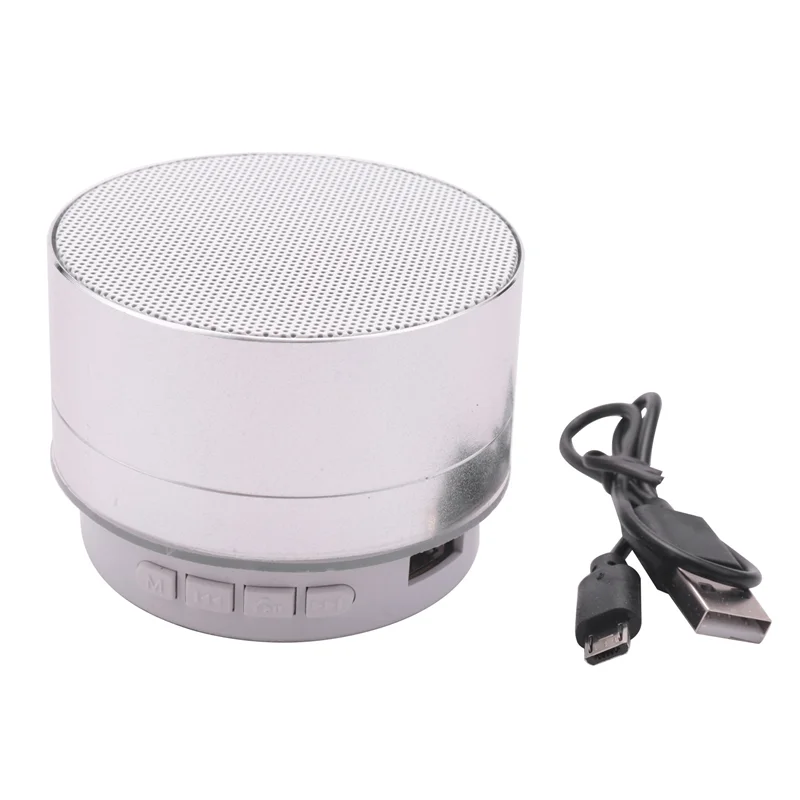 Mini haut-parleur Bluetooth Super Bass, haut-parleur de musique sans fil pour Samsung, iPhone, iPad, tablette, gris argenté