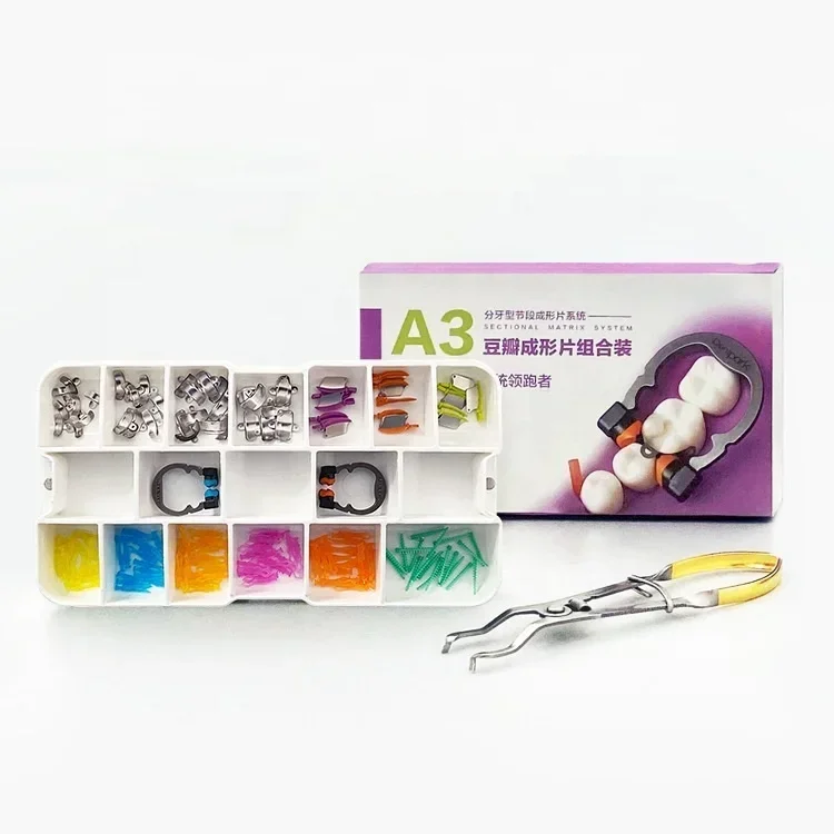 Dentals sectional contoured matrix system kit (with clamping rings+ matrix bands +wedges)