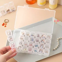 1pc 28/56 Grids Jewelry Organizer Box for Earrings, Rings, Clear Mini Dustproof Storage Box