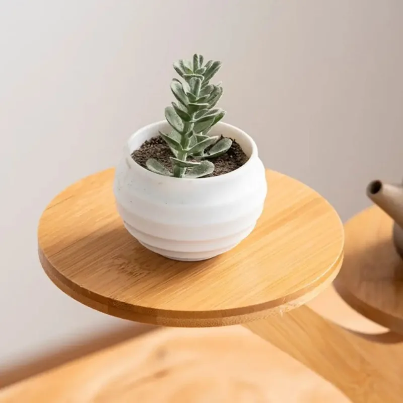 Stable Bamboo Plant Stand Tree-Shaped Multi-Tier Flower Pot Holder Desktop Decor Flowerpot Tray Home Office