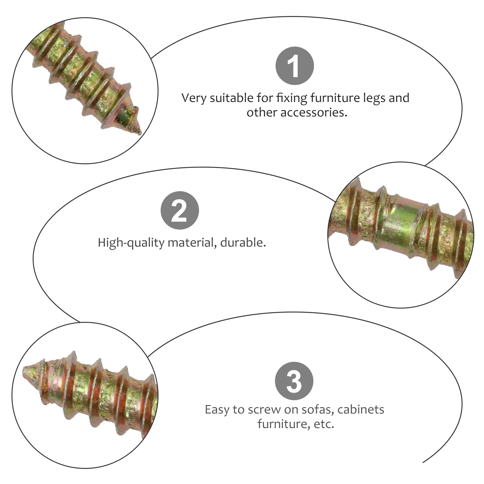 

40pcs Double Headed Dowel Screws Carbon Steel Galvanized Furniture Connector Rods for Wood Projects Widely Used
