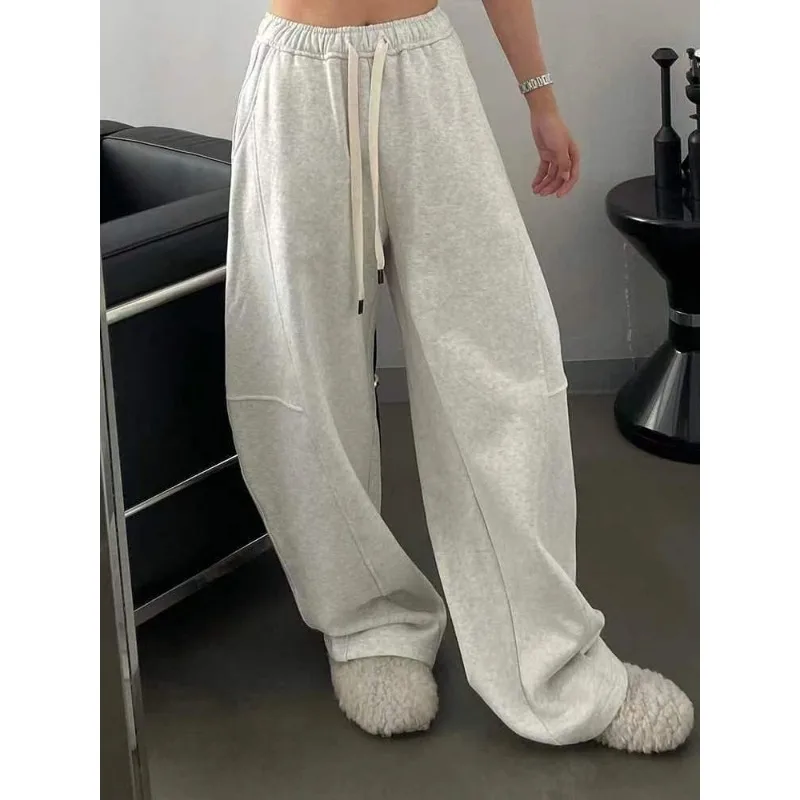 

Deeptown Vintage Basic Oversized Women Sweatpants High Waist Sport Pants Wide Leg Baggy Jogger Casual Korean Fashion Trousers