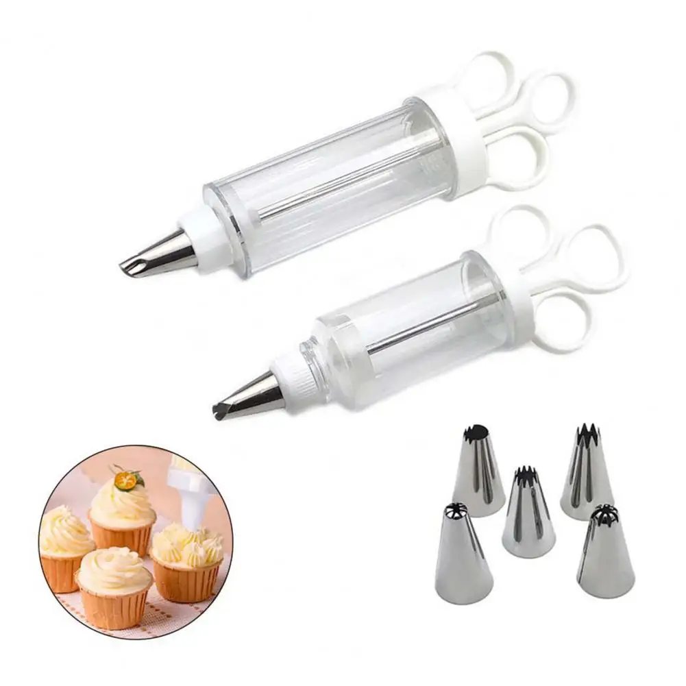 1 Set，Cake Decorating Gun，with Stainless Steel Tips，Cupcake Icing Piping Kit，Cookie Biscuit Making Maker Pump Press Machine