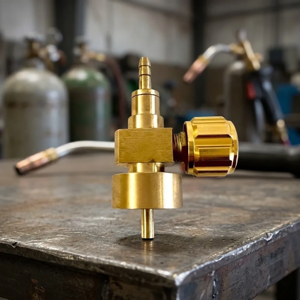 Propane Gas Adaptor Built for CGA-600 Disposable Cylinders and CGA-200 Regulator Compatibility with Shut Valve