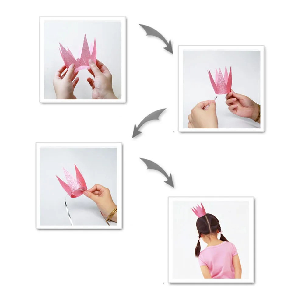 6 قطع من قبعات تاج عيد الميلاد اللامعة باللون الوردي للأطفال والكبار، قبعة عيد ميلاد للأطفال الصغار