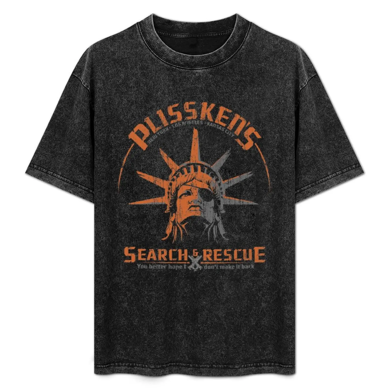 Plissken's Search and Rescue - Snake Plissken T-Shirt tops plain anime figures men clothing