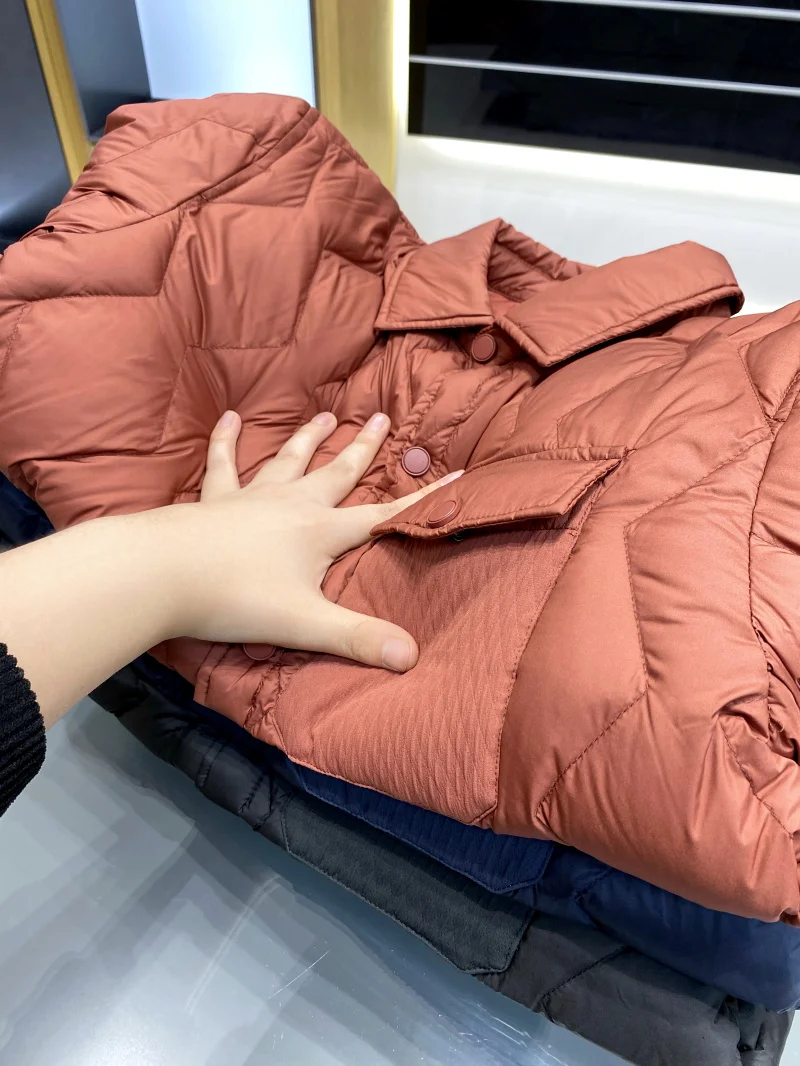 سحابة الإحساس خفيفة الوزن Du down Jaet irt Sle الخياطة الرجال عادية التنقل تنوعا الخريف الشتاء ملابس خارجية #5