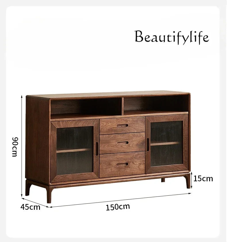 Nordic solid wood dining side cabinet Nordic simple tea cabinet restaurant home wall locker