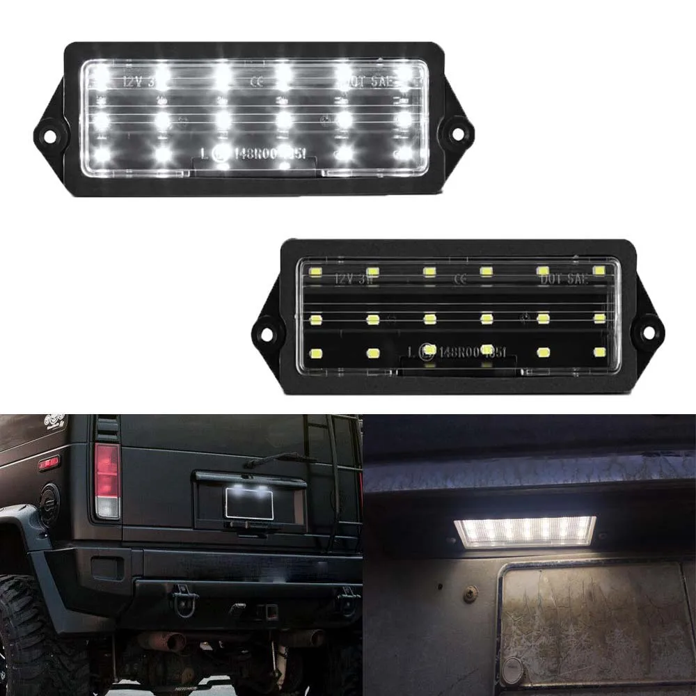 

2 шт. белая светодиодная лампа освещения номерного знака для Hummer H2 2003 2004-2007 для Cadillac Deville Seville 1998-2004