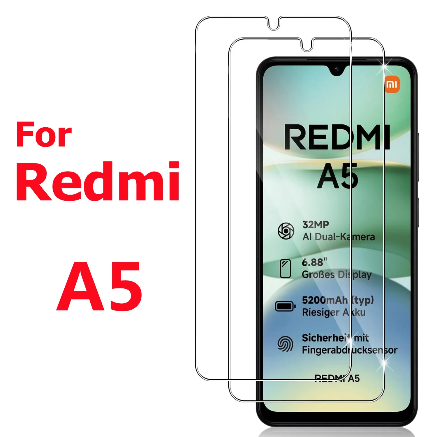 

For Redmi A5 4G tempered Glass protective film, scratch resistant and bubble free, 9H hardness