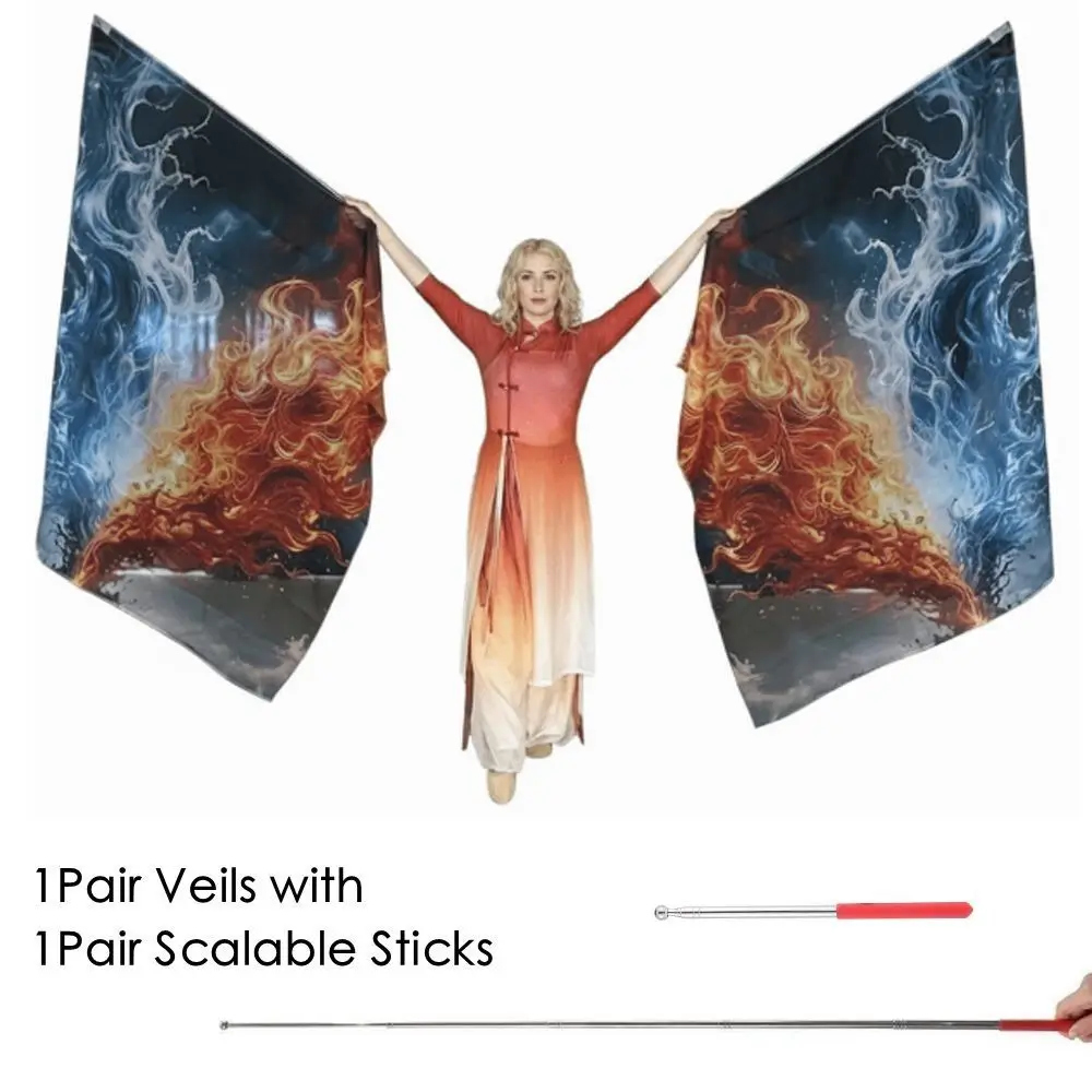 

Телескопические палки для танца живота, аксессуары, регулируемые шесты, разноцветные прямоугольные флажки, портативный легкий реквизит для танцев