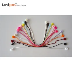 200 pz/lotto etichetta in plastica bianco Beige nero cartellino in poliestere corda stringa chiusura a scatto Pin Loop Tie Fasteners