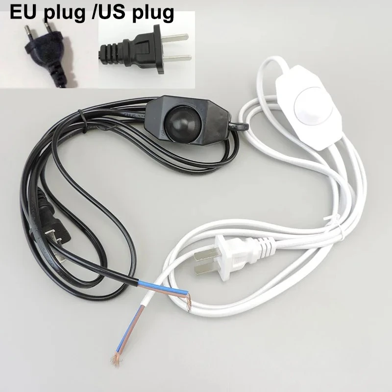 JOYINLED 1/10pcs Dimmable Power Switch Cable Light Lamp Dimmer Controller Table Lamp Wire AC 110V 220V Black White EU US Plug