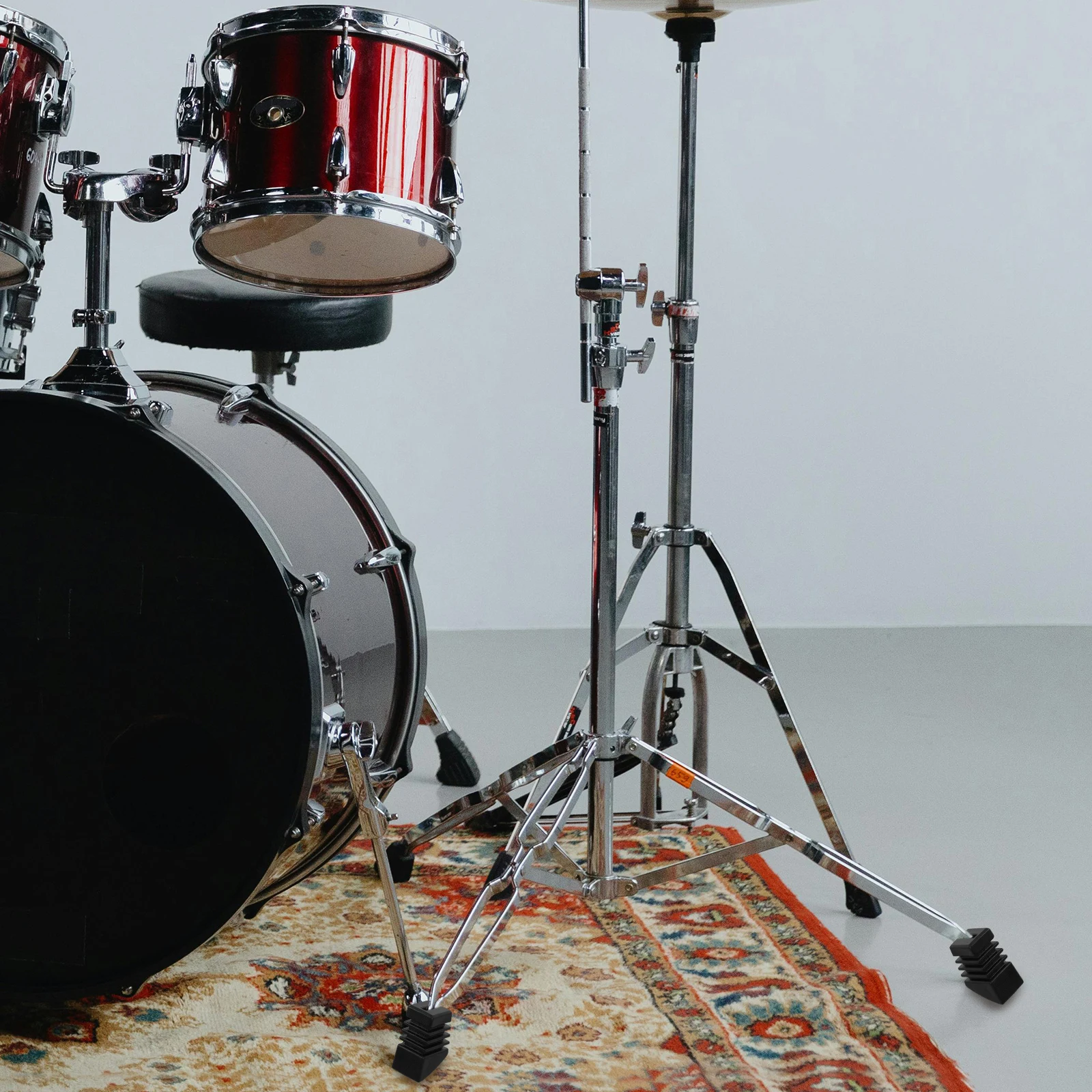 

3pcs Rubber Feet Anti-Slip Durable Drum Rack Feet Protector Cover Replacement Floor Leg Pads Stand Mat For Drum Kit Rack