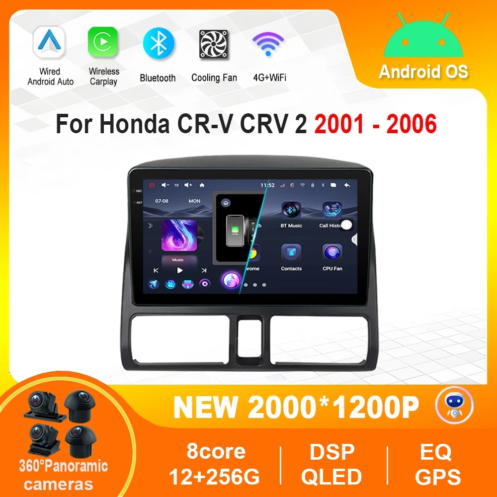 

9 '' for Honda CR-V CRV 2 2001 - 2006 GPS Navigation 4G WiFi HD Touch Screen Bluetooth Android Car Multimedia Radio Video Player