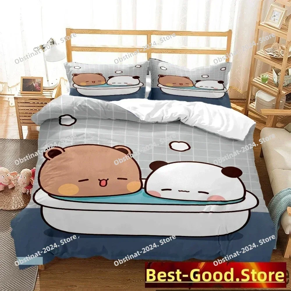 Top 3D Print Bubu Dudu Cartoon Bear Panda Bedding set Printed Duvet Cover Pillowcase Single Double Queen Super For King Size Set