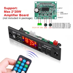 KEBIDU Car FM Radio Module Stereo Bluetooth 5.0 MP3 Decoder Board 12V TF USB AUX WMA For 2*20W 40W Amplifier Home Speaker Player