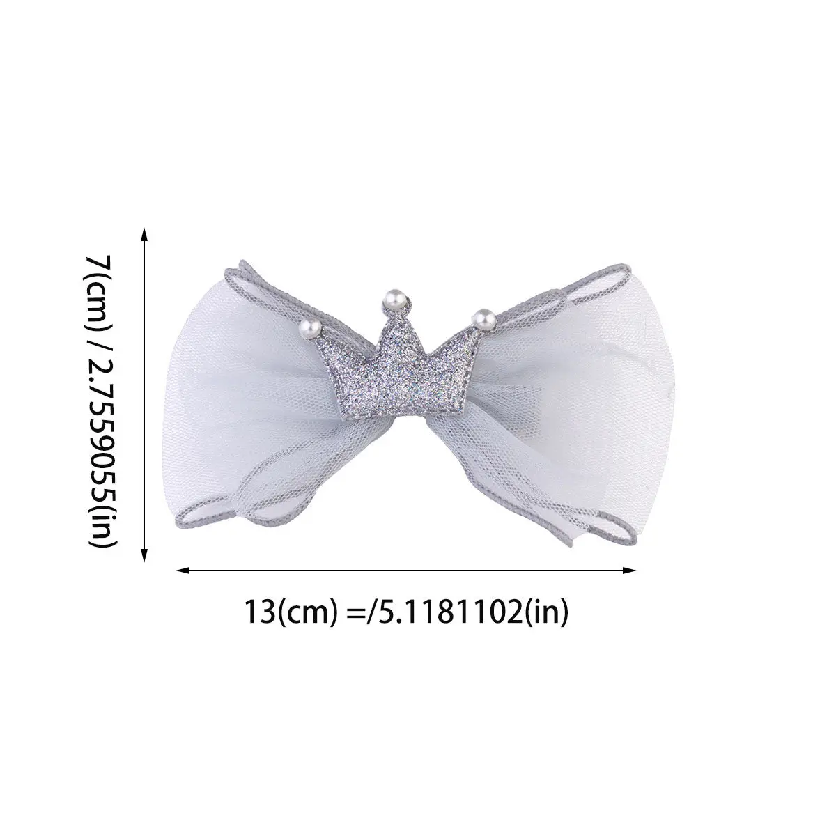 

Набор из 2 заколок-крабиков для волос с сетчатой короной и нежным жемчужным декором, бежево-серые, для девочек, для повседневного использования и выступлений