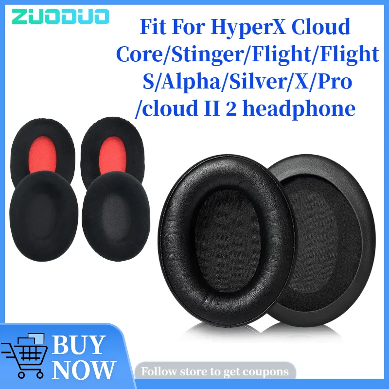 Für HyperX Cloud Core/Stinger/Flight/FlightS/Alpha/Silver/X/Pro/cloud II 2-Kopfhörer Ohrpolster, Ohrpolster, Ohrmuscheln Ohrenschützer