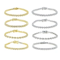 Bracelet en zircone cubique 5A CZ, lunette géométrique de différentes formes, chaîne de Tennis, bijoux classiques à la mode pour femmes 5