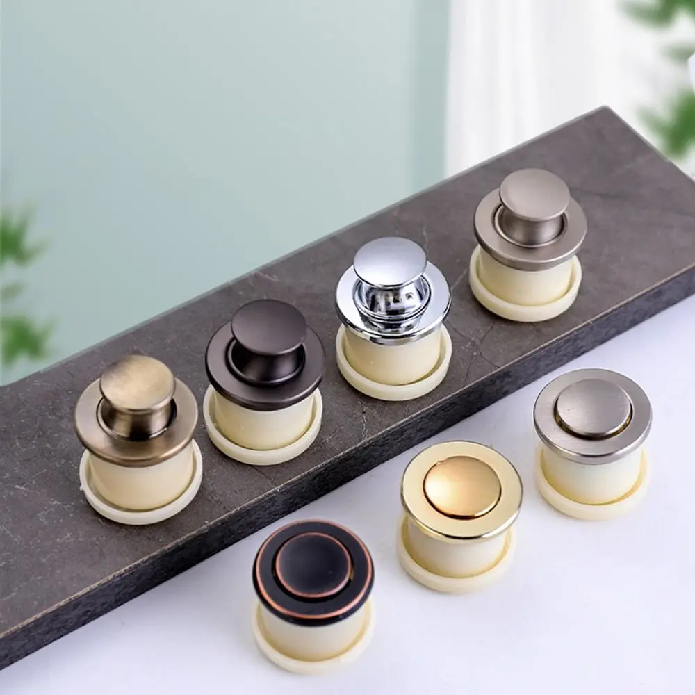 Minimalist Zinc Alloy Door Handle Pop-up Invisible Wardrobe Cabinet Knobs Retractable Embedded Spring Bouncing Handle Household