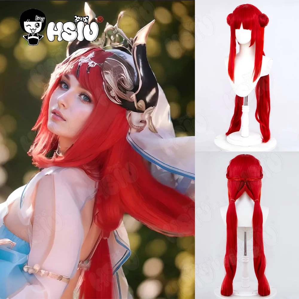 

Nilou Cosplay Wig Fiber synthetic wig「HSIU 」90CM red long Wig+Wig cap Game Genshin Impact Nilou Cosplay Wig