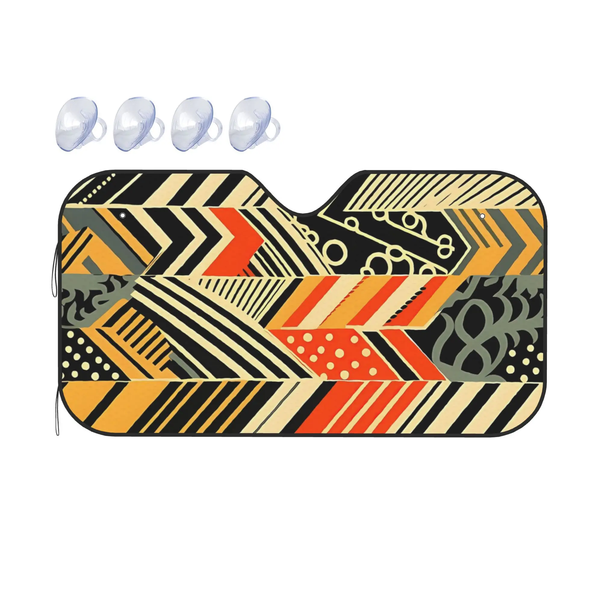 

Vibrant Cultural Print Sunshade For Car Windshields, Inspired By African Tribal Art