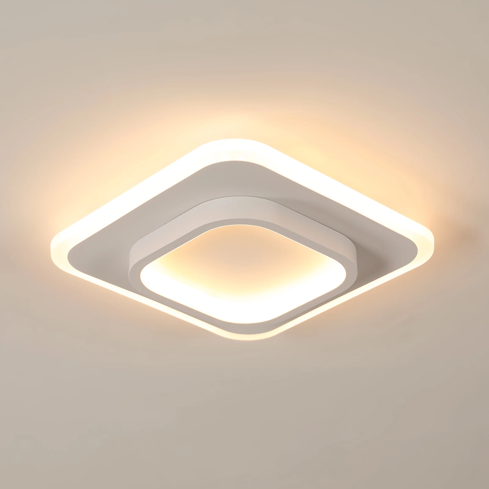

Modern LED Ceiling Light Fixture 21W Square Ceiling Lighting, Warm White 3000K Flush Mount Ceiling Light for Hallway, Corridor,
