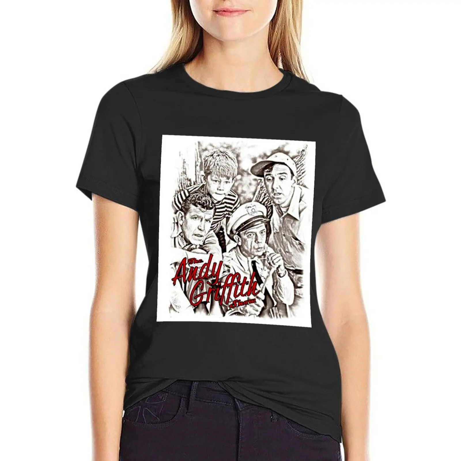 Andy Griffith - Sketch T-Shirt plus sizes cute clothes kawaii clothes animal prinfor plain t shirts for Women