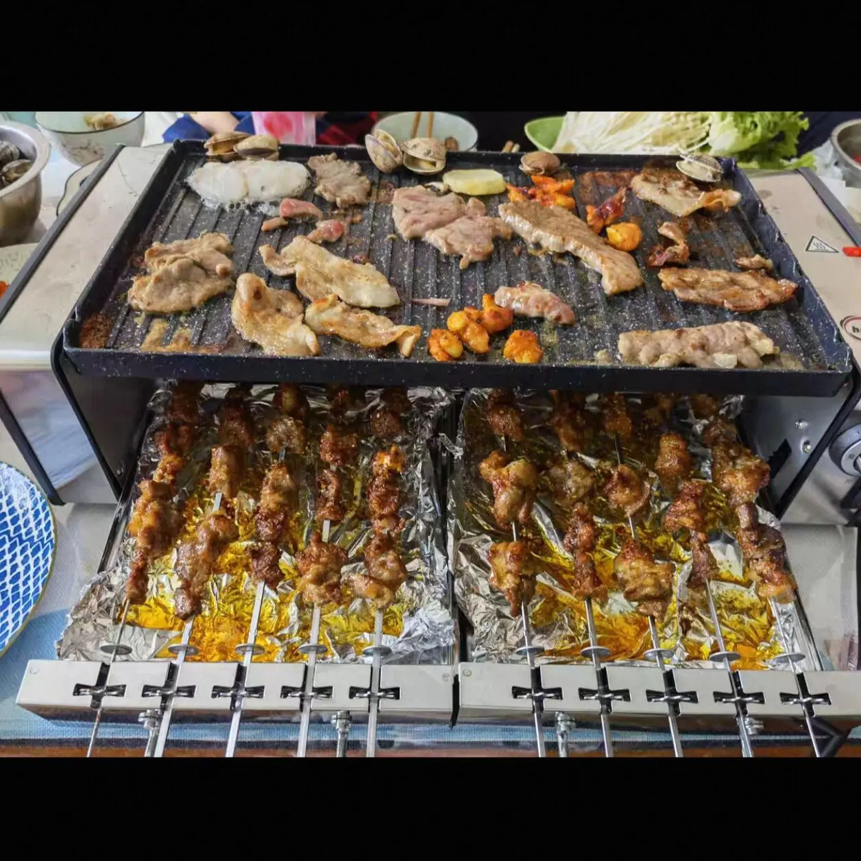 

Electric Oven Household Multifunctional Smokeless Electric Baking Pan Double-Layer Electric Oven