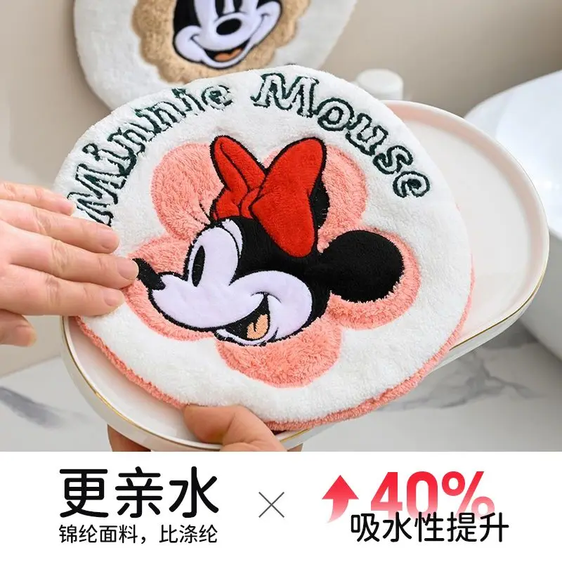 Disney-Minnie e Mickey toalha de mão, bordado dos desenhos animados criativos, moda simples, macio e confortável, Skin-Friendly, pendurado, doce