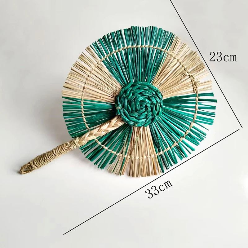 

Retro-style Straw Fan Vietnamese Handmade Weaving Fan Summer Artistic Crafts Fan Literary Antique Wall Decoration Ornaments