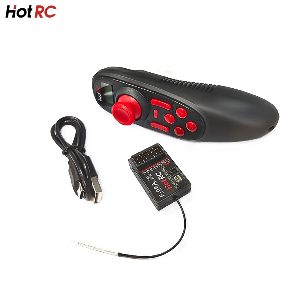HOTRC DS600 CH 2.4GHz FHSS Radio System Transmitter Six Channel Fixed Speed One Hand Remote Control For Done/Ship Toys Model